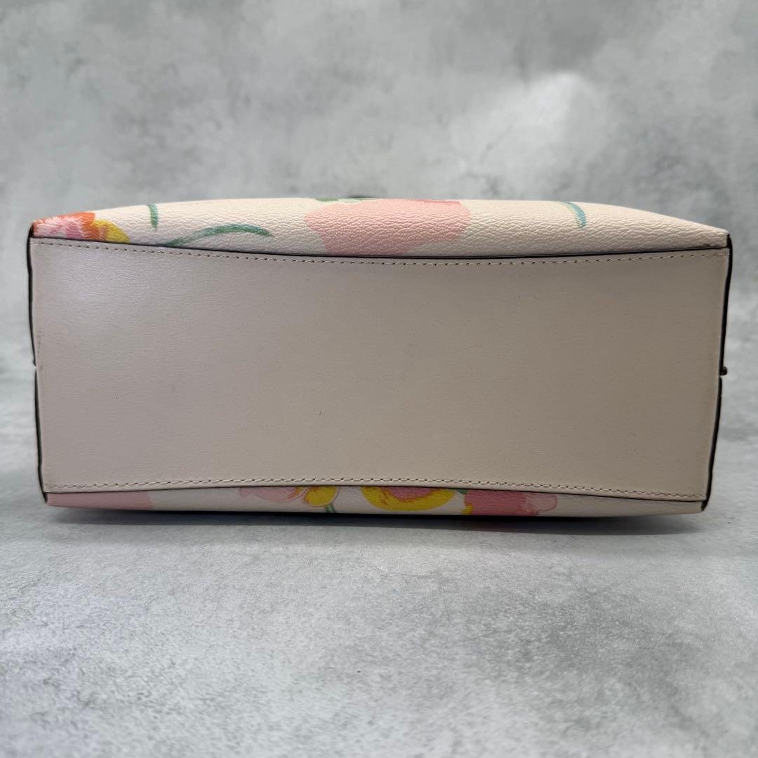 COACH コーチ ショルダーバッグ 2way PVC 花柄 クロスボディ 白