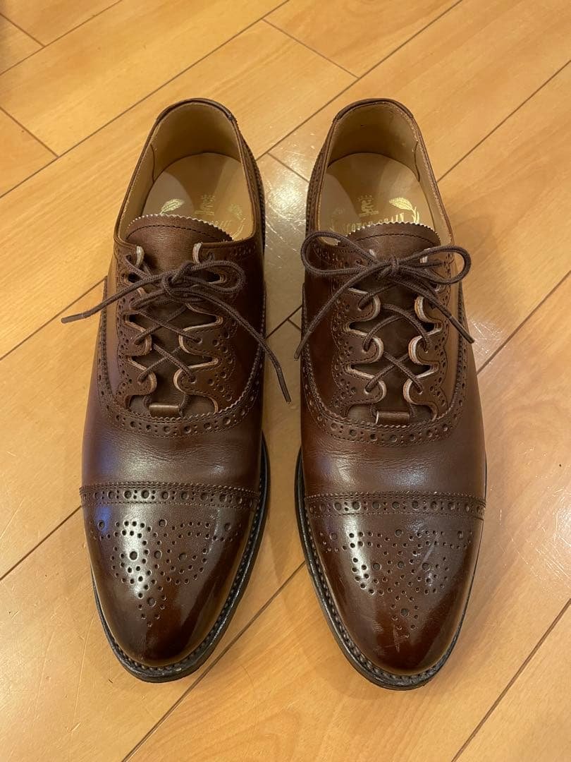 スコッチグレイン ブラウンウィングチップドレスシューズ 23.5cm