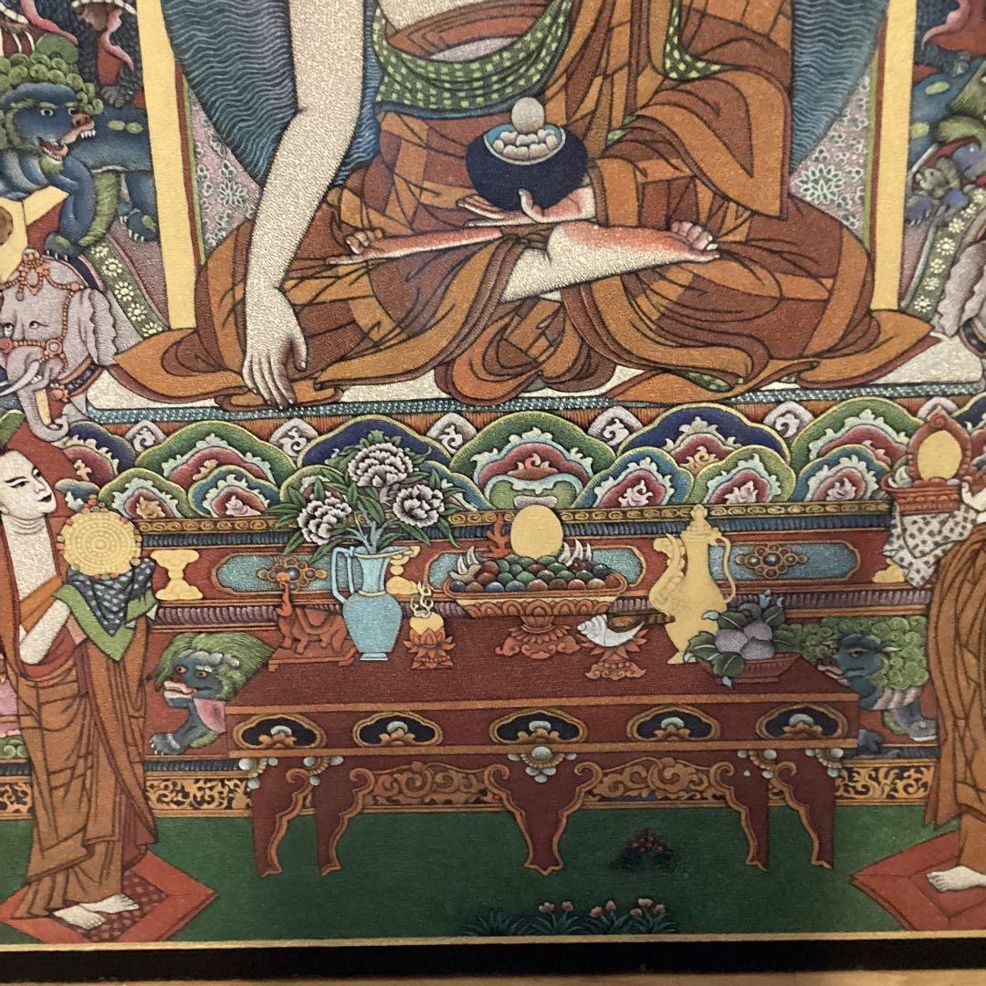 一点物大日如来　ガラス製仏画　　　チベット風の仏画　　　重さ　　5.3kg