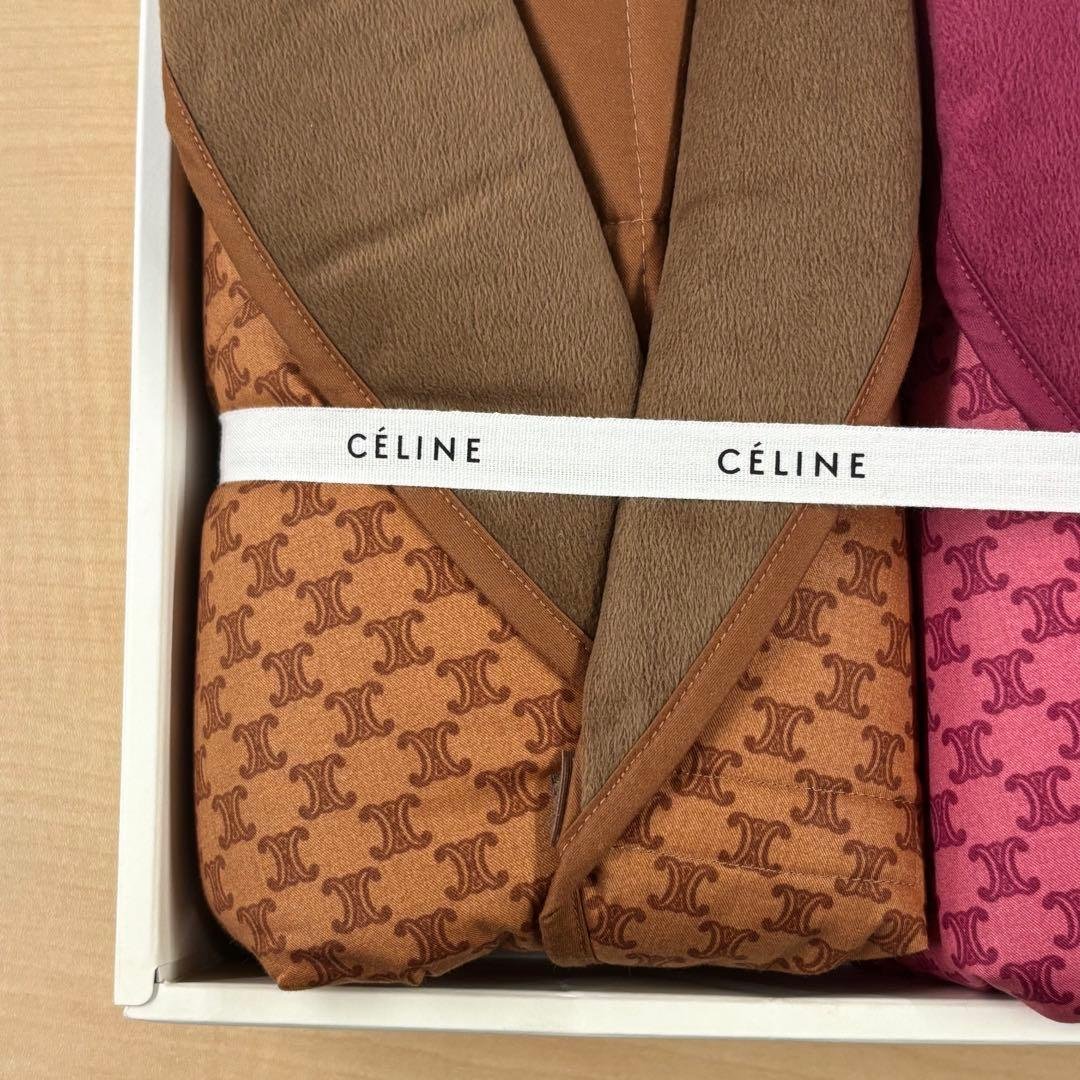 【未使用】【激安】　CEINE セリーヌ　ガウン　レッド　ブラウン　レディース